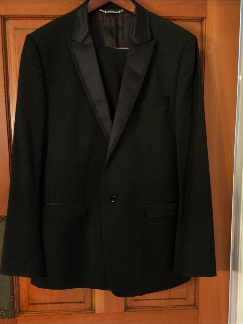 Dolce & Gabbana Black Men's Satin Lapel Tuxedo Jacket